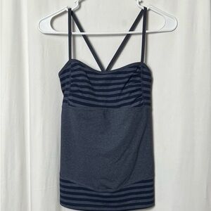 Tonic Navy Striped Women's Bra Tank Top Size Medium
